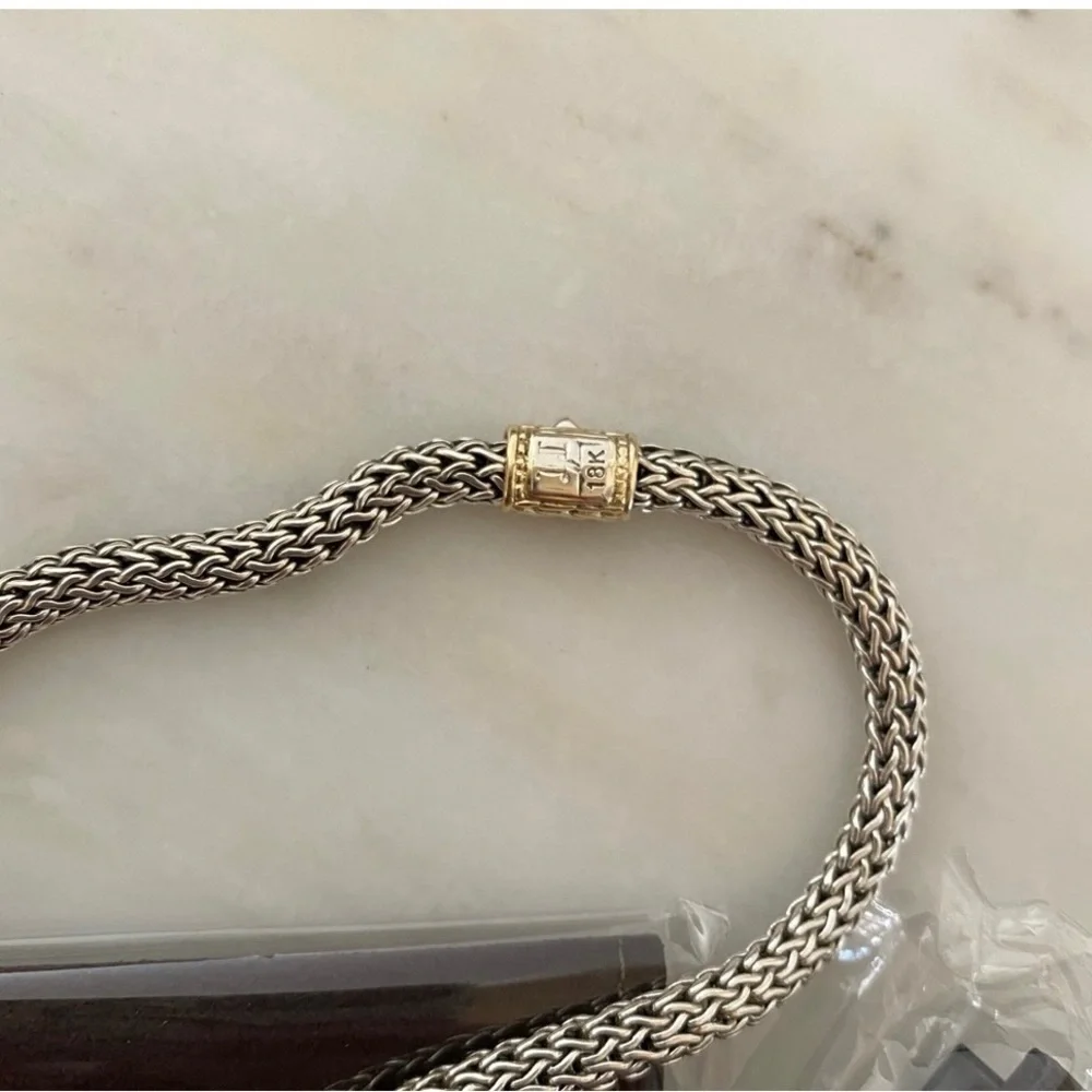 John Hardy 18k Gold And Sterling Silver Topaz Necklace